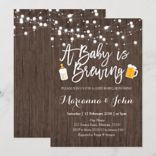 Invitación El bebé rústico está elaborando cerveza la