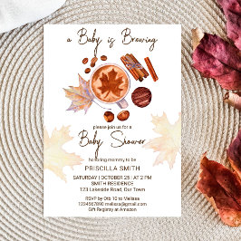 Invitación El bebé se está preparando en otoño para la ducha