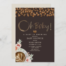 Invitación El Bebé Se Está Preparando Oh Bebé Café Oscuro Duc