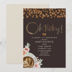 Invitación El Bebé Se Está Preparando Oh Bebé Café Oscuro Duc