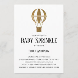 Invitación El bebé simple asperja el globo del aire caliente