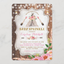 El bebé tribal de Boho asperja invita al tipi