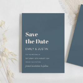Invitación El beige azul de la marina moderna salva al Boda d