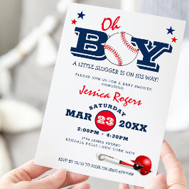 Invitación El béisbol clásico Oh Boy Baby Shower