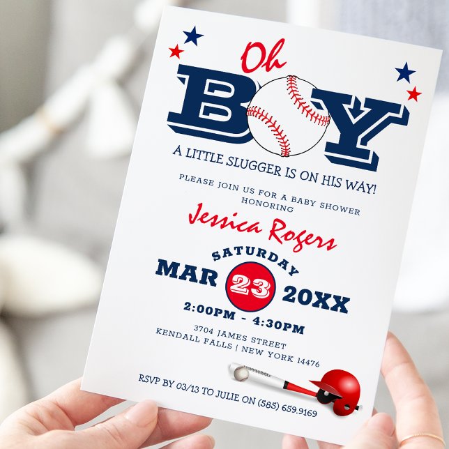 Invitación El béisbol clásico Oh Boy Baby Shower (Subido por el creador)