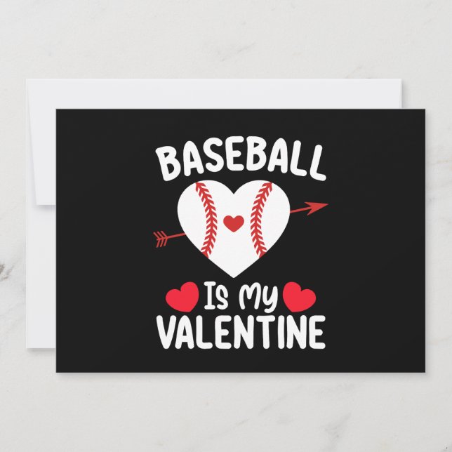 Invitación El béisbol es mi deporte de San Valentín (Anverso)