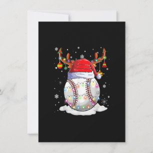 Invitación El béisbol Navidades de renos de Santa Hat se ilum