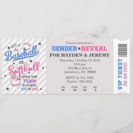 Invitación El béisbol o el softball de género revelan el esti