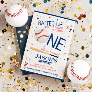 Invitación El Béisbol Rookie Pequeño Azul de Batter