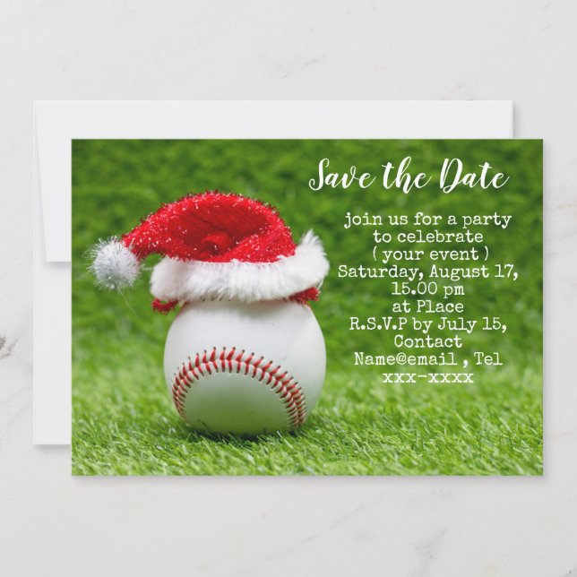 Invitación El béisbol salva a los Navidades de citas (Anverso)