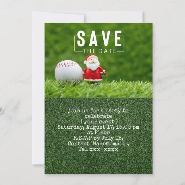 Invitación El béisbol salva a los Navidades de citas (Anverso)