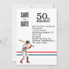 Invitación El béisbol salva la fecha 50 de la fiesta de cumpl