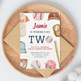 Invitación El béisbol vuelve a ser dos niños segundo cumpleañ