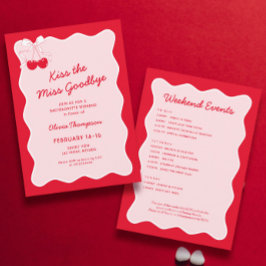 Invitación El beso rojo, la fiesta de la señorita Adiós Bache