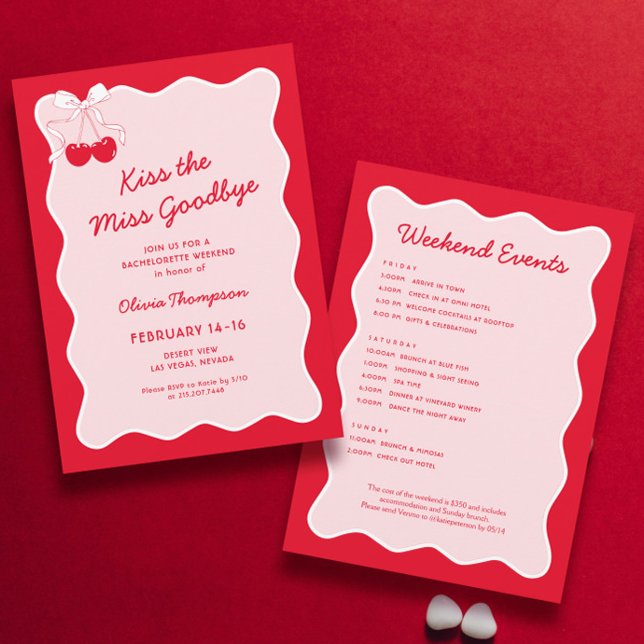 Invitación El beso rojo, la fiesta de la señorita Adiós Bache (Subido por el creador)
