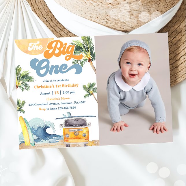 Invitación El Big One Surf Beach, primera foto de cumpleaños (Subido por el creador)