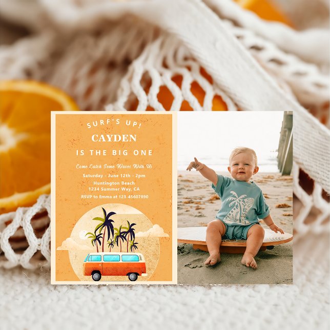 Invitación El Big One Surf Beach, primera foto de cumpleaños (Subido por el creador)