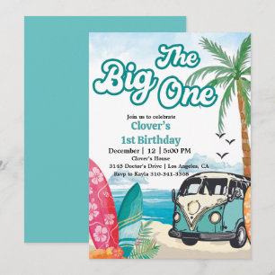 Invitación El Big One Surfing 1er cumpleaños