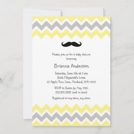 Invitación El bigote amarillo Baby Shower invita
