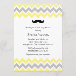 Invitación El bigote amarillo Baby Shower invita