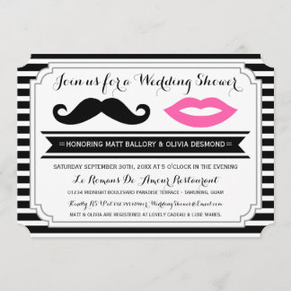 Invitación El bigote y los labios que casan la ducha invita