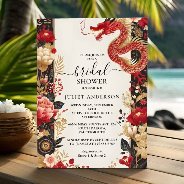 Invitación El bilingüe chino asiático Hei negrita ducha de no (Subido por el creador)