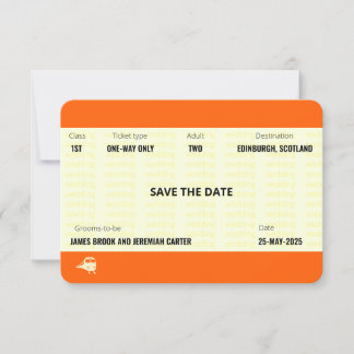 Invitación El billete de tren inspirado | Boda Guardar la fec