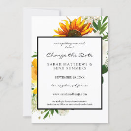 Invitación El blanco floral de girasol artístico cambia la fe