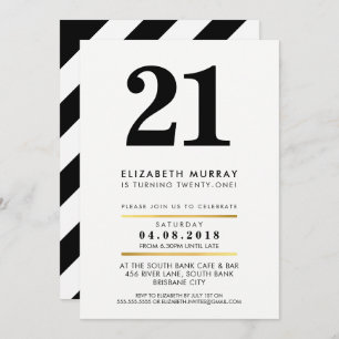 Invitación El blanco negro mínimo 21ro del NÚMERO INTRÉPIDO