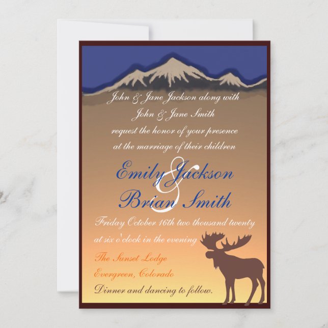 Invitación El boda artístico de los alces de encargo (Anverso)