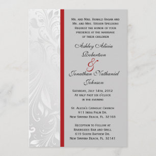 Invitación El boda blanco y negro del damasco invita