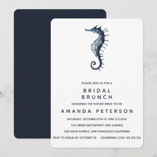 Invitación El Boda Blue Seahorse Bridal Brunch