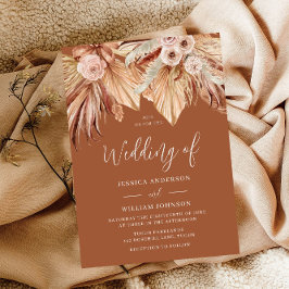 Invitación El Boda Boho: La Terracota Bohemiana con Floral Se