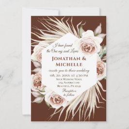 Invitación El Boda cristiano floral de Boho Rubor Pink