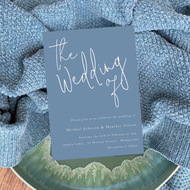 Invitación El Boda de: Dusty Blue Modern Boda (Subido por el creador)