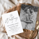 Invitación El Boda de la foto blanca y negra elegante invitac<br><div class="desc">El Boda de la Primavera de los Bodas Negros y Blancos o Invitaciones a la Foto o a la Imagen de los Bodas de Verano - incluye una tipografía de escritura hermosa y elegante con un moderno color simple y clásico para la celebración especial del Día de la Boda.</div>