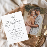 Invitación El Boda de la foto negra blanca elegante<br><div class="desc">El Boda de la Primavera de los Bodas Negros y Blancos o Invitaciones a la Foto o a la Imagen de los Bodas de Verano - incluye una tipografía de escritura hermosa y elegante con un moderno color simple y clásico para la celebración especial del Día de la Boda.</div>