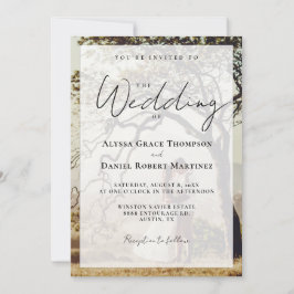 Invitación El Boda de la fotografía superpuesta simple blanco