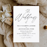 Invitación El Boda de la tipografía blanca elegante y negra<br><div class="desc">El Boda de Invitaciones a la Primavera de los Bodas blancos y negros o a la Boda de Verano - incluye una tipografía de escritura hermosa y elegante con un moderno color simple y clásico para la celebración especial del Día de la Boda.</div>