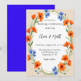Invitación El Boda de las flores silvestres del embrión de ve