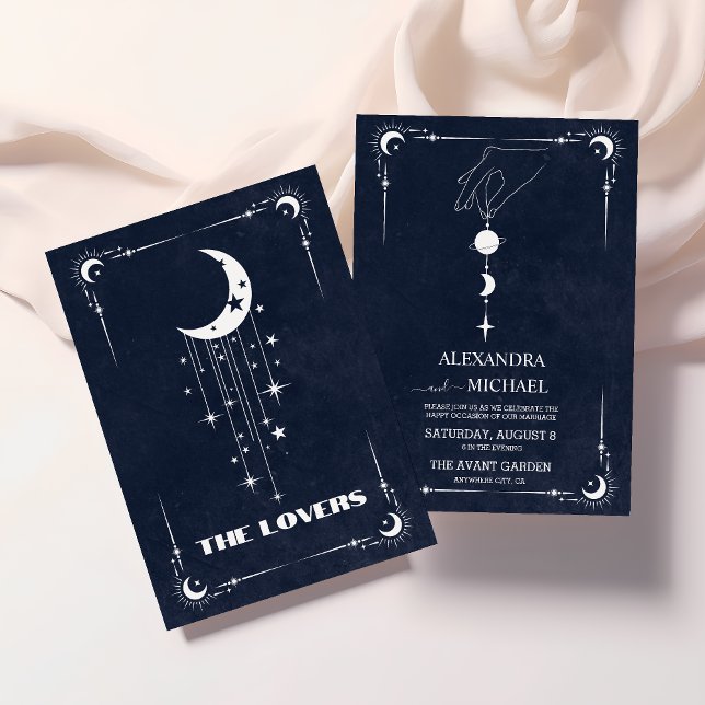 Invitación El Boda de los amantes del azul marino (Subido por el creador)