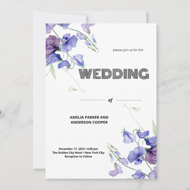 Invitación El Boda de los bloggers blancos con encanto (Anverso)