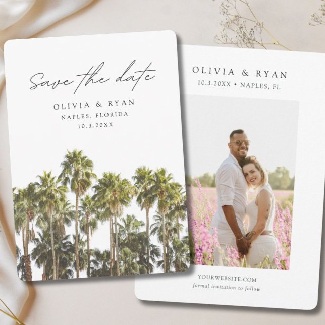 Invitación El Boda de Nápoles, Florida, salva la fecha (Naples Wedding Florida Save the Date Invitation
)