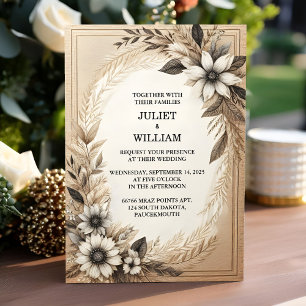 Invitación El Boda de papel reciclado de papel de madera de o