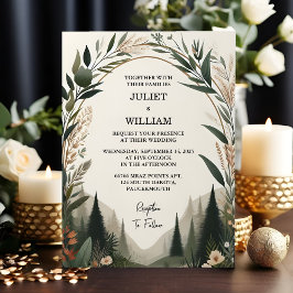 Invitación El Boda del Arco de Granjas Rústico del Bosque de 