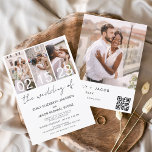 Invitación El Boda del Boda de código de Photo QR<br><div class="desc">El Boda de código QR moderno elegante, cuatro (4) Collage de fotos y la invitación a la boda Minimalista con fecha grande. Las tarjetas de Invitación a la Boda contienen una tipografía moderna que son elegantes, simples y modernas para usar después de la minimalista celebración del día de la boda....</div>
