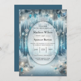 Invitación El Boda del bosque de Snowy, que está brillando