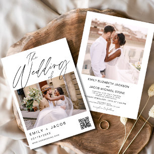 Invitación El Boda del código QR de dos fotos