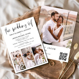 Invitación El Boda del código QR Minimalista Simple