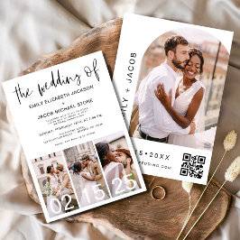 Invitación El Boda del código QR Minimalista Simple